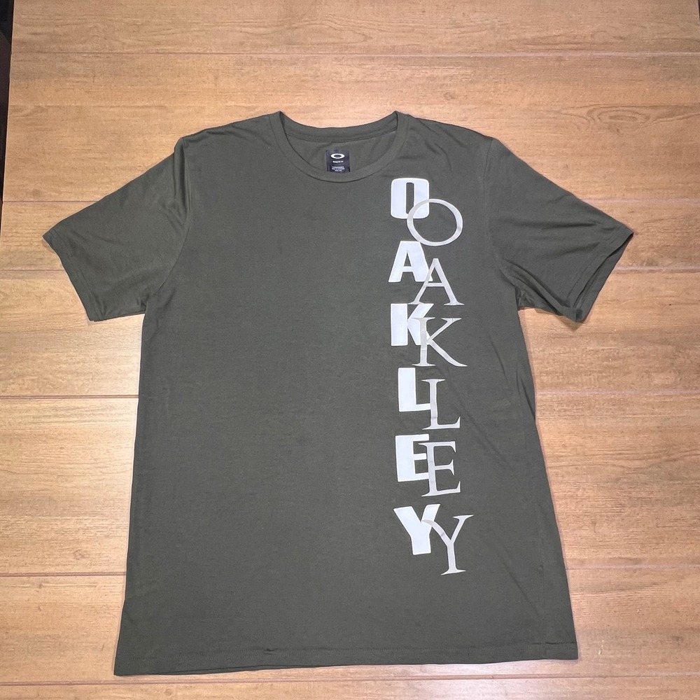 Oakley Men's Green Short Sleeve T Shirt Large‎ Hydroxil Logo Graphic Casual